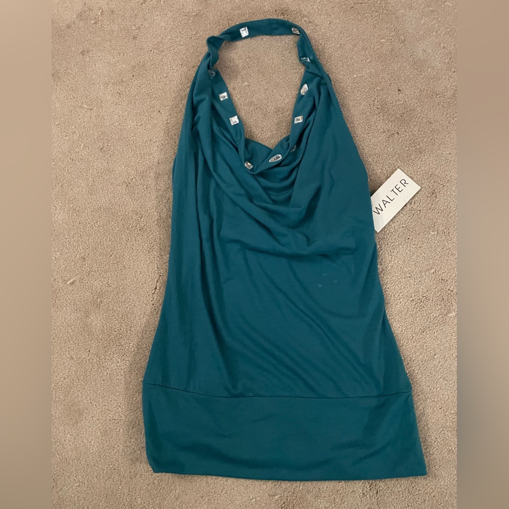 NWT New Walter Baker Cowl Neck Halter Top